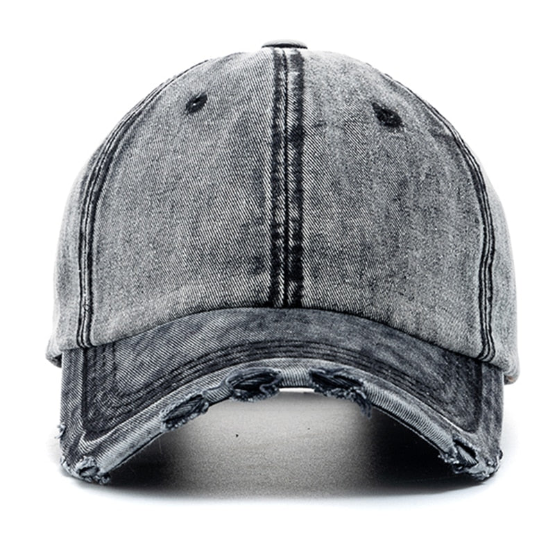 New Unisex Washed Cotton Cap High Quality Denim Plain Baseball Cap Men Women Adjustable Casual Outdoor Streetwear Fashion Hat