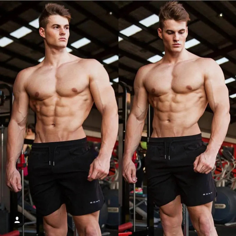 New Men Gym Fitness Loose Shorts Bodybuilding Joggers Summer Quick-dry Cool Short Pants Male Casual Beach Brand Sweatpants