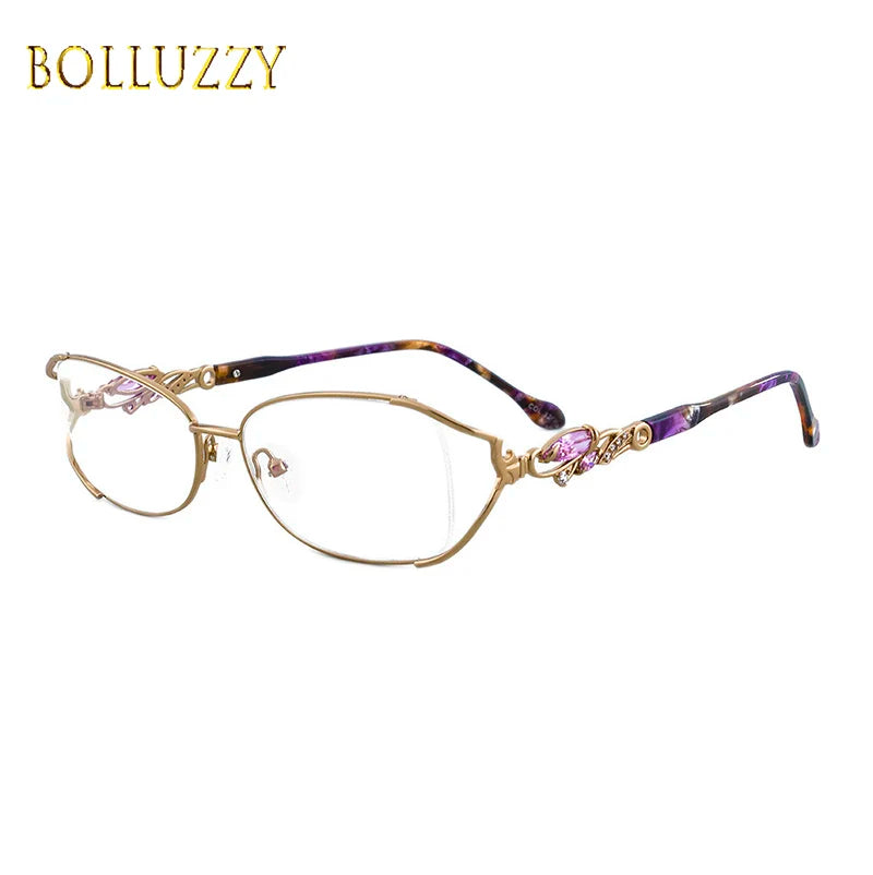 Fashion Men Women Degree Eyewear Eyeglasses Frame Reading Finding Optical Prescription Receipt Golden Eyeglasses Frame Eyewear