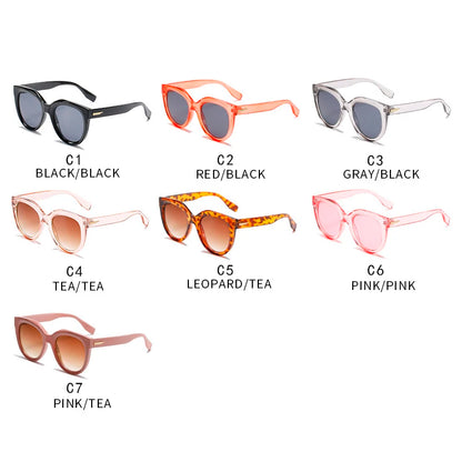 Fashion Pink Rivet Round Women Sunglasses Gradient Lens Eyewear Shade Retro 90s Square Decor Acrylic Men Sun Glasses UV400