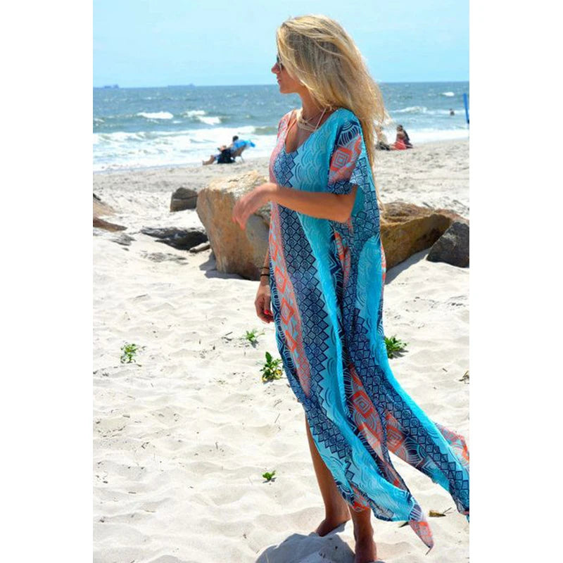 Summer Sexy Beach Dress Women Bikini Cover up Tunic Pareos Sarong Swimwear Kaftan Robe Sundress Ladies Swim Suit