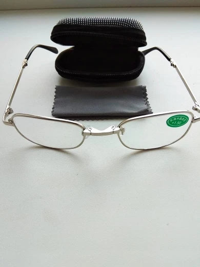 Design Reading Glasses Men Women Folding  Spectacles Spectacles  Frame Silver Metal Glasses  +1.0 +1.5 +2.0 +2.5 +3.0 +3.5 +4.0