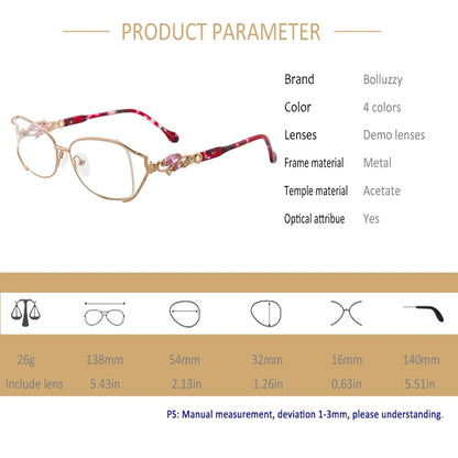 Fashion Men Women Degree Eyewear Eyeglasses Frame Reading Finding Optical Prescription Receipt Golden Eyeglasses Frame Eyewear