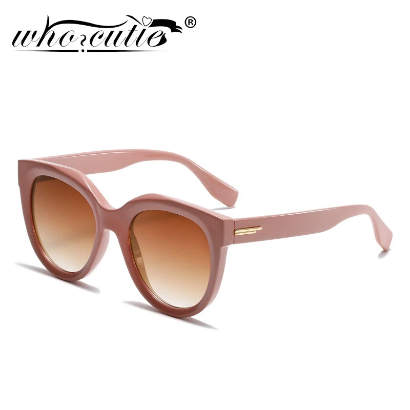 Fashion Pink Rivet Round Women Sunglasses Gradient Lens Eyewear Shade Retro 90s Square Decor Acrylic Men Sun Glasses UV400