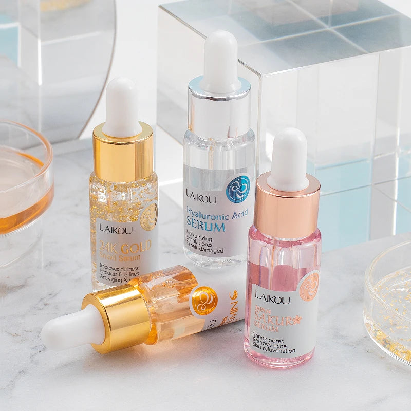 LAIKOU Serum Japan Sakura Essence Anti-Aging Hyaluronic Acid Pure 24K Gold Whitening Vitamin C The Ordinary Skin Care Face Serum