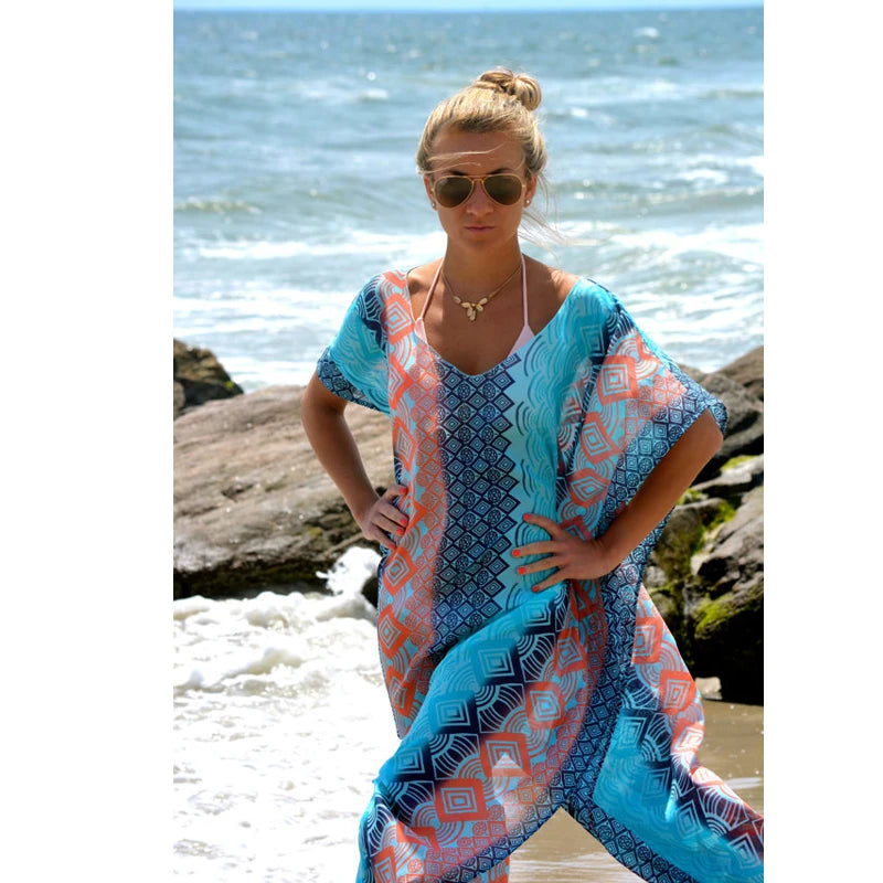 Summer Sexy Beach Dress Women Bikini Cover up Tunic Pareos Sarong Swimwear Kaftan Robe Sundress Ladies Swim Suit