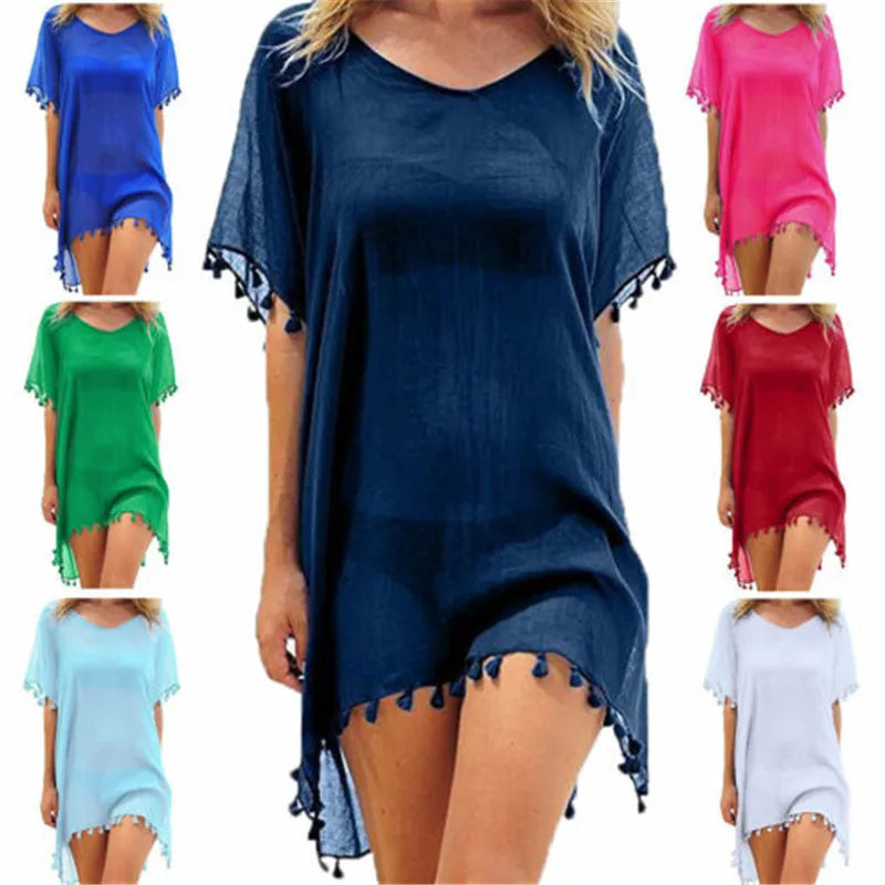 Women Beach Cover Up Lace Hollow Crochet Swimsuit Beach Dress Women 2021 Summer Cover-Ups Bathing Suit Ladies Beach Wear Tunic