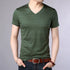 New Fashion Brand T Shirts Men Solid Color V Neck Trends Streetwear Tops Summer Top Grade Short Sleeve Tshirts Men Clothing