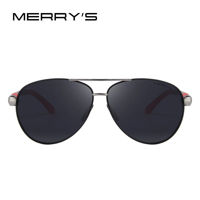 MERRYS DESIGN Men Classic Pilot Sunglasses HD Polarized Sunglasses For Driving Aviation Alloy Frame Spring Legs UV400 S8404