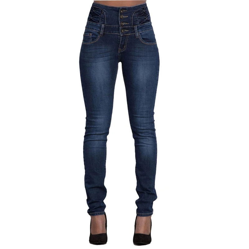 Women Black Jeans Push Up Pencil Denim Pants Ladies Vintage High Waist  Casual Stretch Skinny Mom Jean Slim Femme