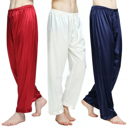 Mens Silk Satin Pajamas Pyjamas Pants Lounge Pants  Sleep Bottoms Free p&amp;p S M L XL 2XL 3XL 4XL Plus