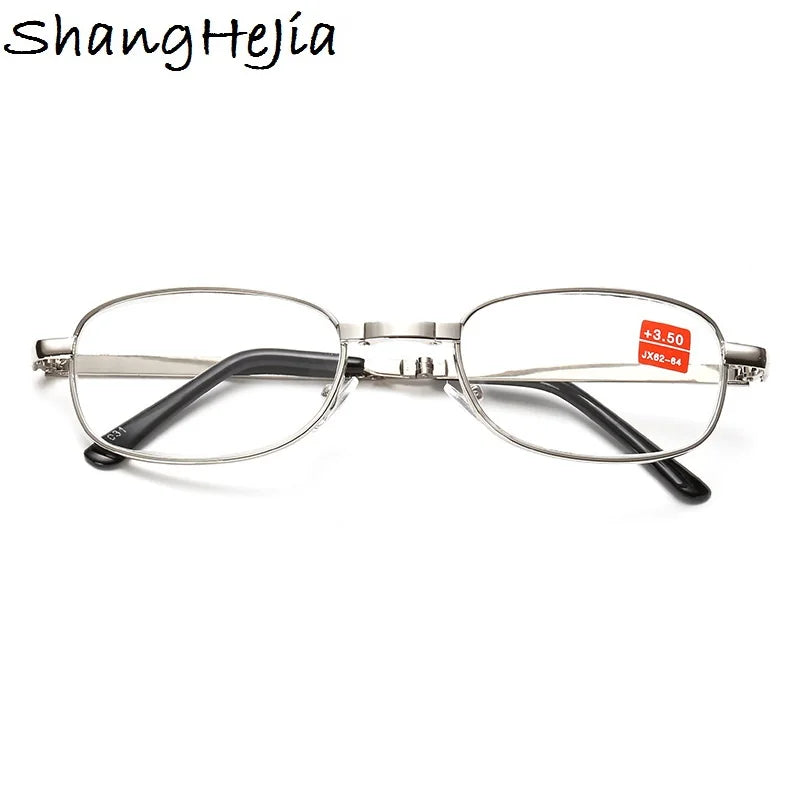 Design Reading Glasses Men Women Folding  Spectacles Spectacles  Frame Silver Metal Glasses  +1.0 +1.5 +2.0 +2.5 +3.0 +3.5 +4.0