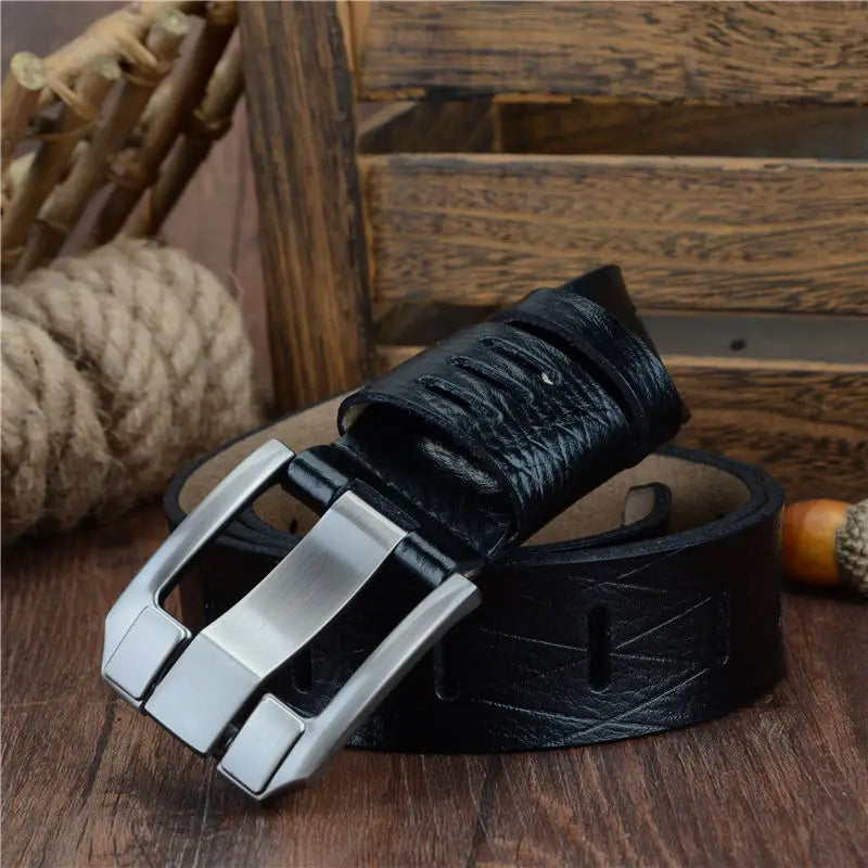 COWATHER 2021 QUALITY cow genuine luxury leather men belts for men strap male pin buckle BIG SIZE 100-130cm 3.8 width QSK001