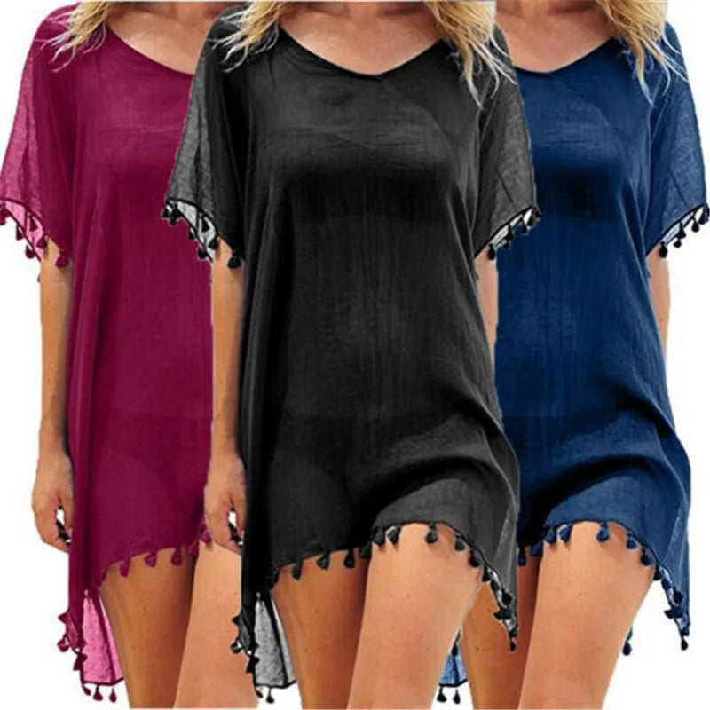 Women Beach Cover Up Lace Hollow Crochet Swimsuit Beach Dress Women 2021 Summer Cover-Ups Bathing Suit Ladies Beach Wear Tunic