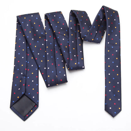 XGVOKH 20 Style Neck Tie Men Skinny necktie wedding ties Polyester Black Dot fashion Mens Business Bowtie Shirt Accessories