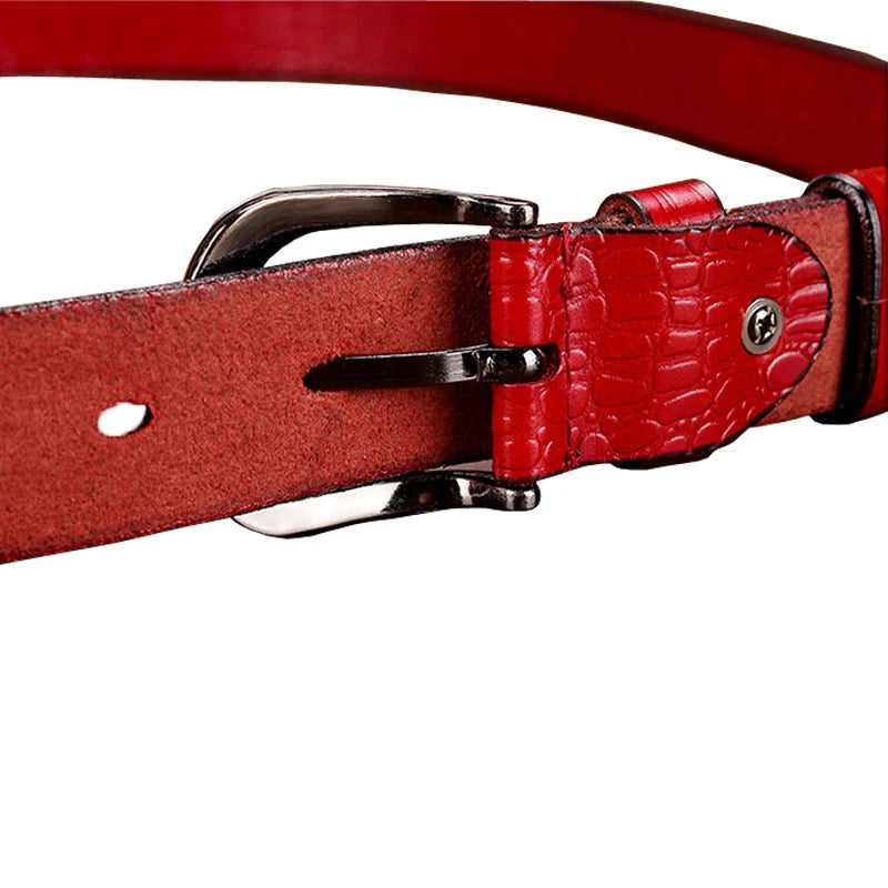 Fashion Genuine leather Belts for women Crocodile design Pin buckle belt woman Quality cow skin waist strap female width 2.8 cm