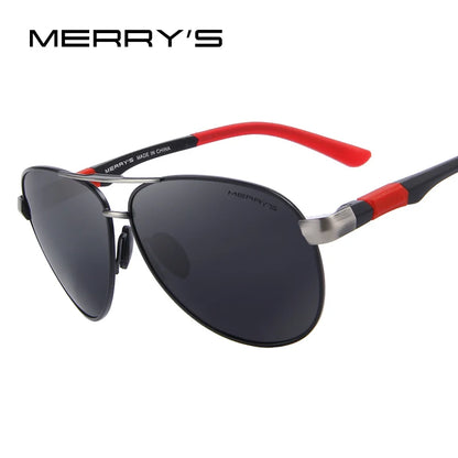 MERRYS DESIGN Men Classic Pilot Sunglasses HD Polarized Sunglasses For Driving Aviation Alloy Frame Spring Legs UV400 S8404