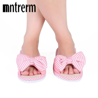 Mntrerm Hot Sale Spring And Autumn Bow House Slippers Women&