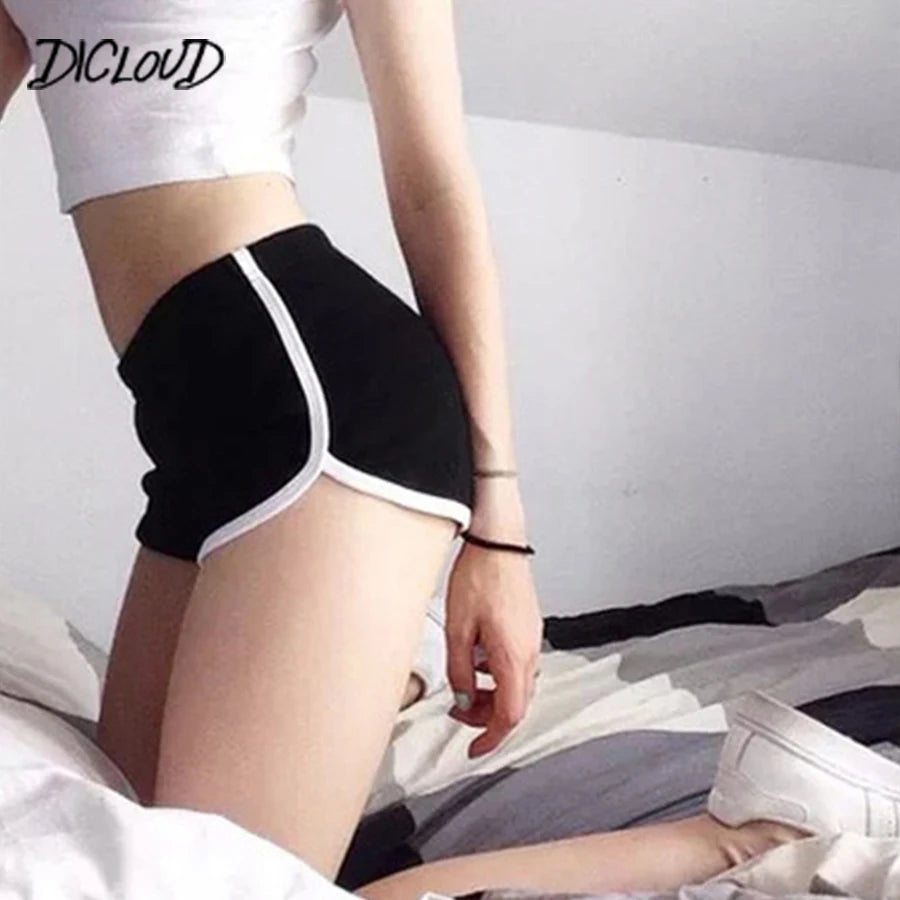 DICLOUD Fashion Stretch Waist Casual Shorts Woman High Waist Black White Shorts Harajuku Beach 2024 Sexy Short Women&