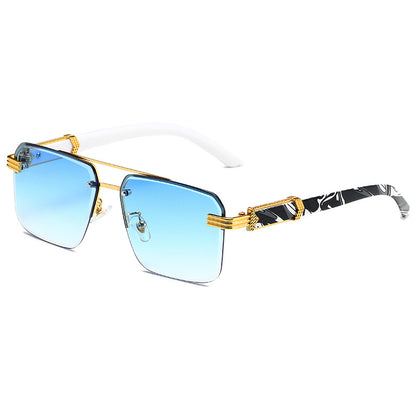 Semi-rimless Square Diamond Rimmed Sunglasses