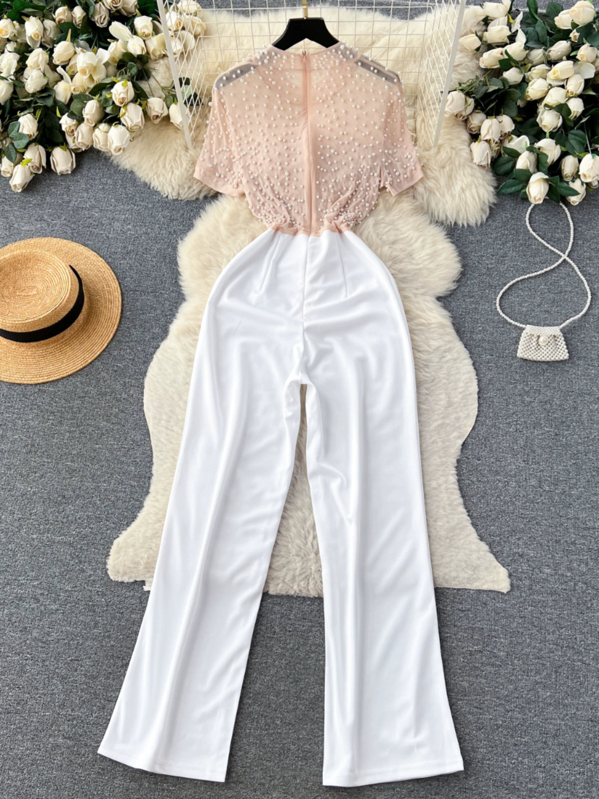 Fashion Sexy Wind Beaded Silm Accessible Luxury Jumpsuit