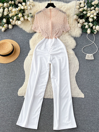 Fashion Sexy Wind Beaded Silm Accessible Luxury Jumpsuit