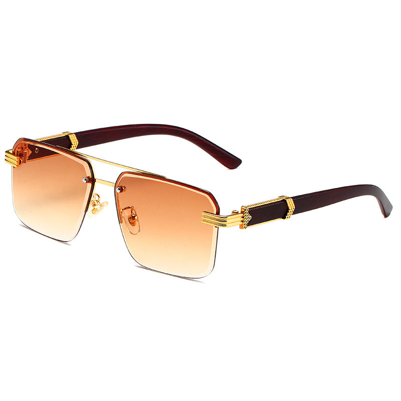 Semi-rimless Square Diamond Rimmed Sunglasses