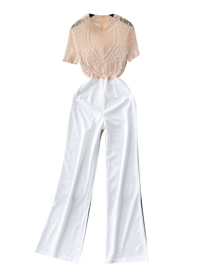 Fashion Sexy Wind Beaded Silm Accessible Luxury Jumpsuit