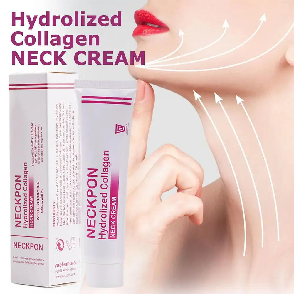 2PCS Neckpon Hydrolized Collagen Neck Cream For Face Neck Cleavage Skincare Cream With Hydrolized Collagen Vera Anti-aging Cream