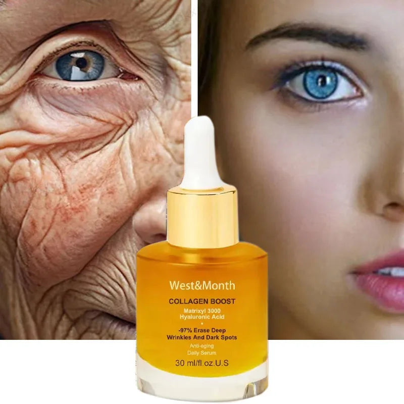 Collagen Wrinkle Remover Face Serum Anti Aging Whitening Moisturizing Fade Fine Lines Dark Spots Brightening Cosmetics 2024