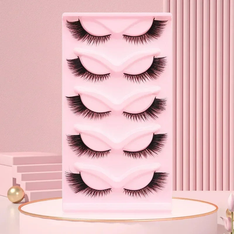 New Cat-Eye 3D Mink Eyelashes Curled Winged Natural Realistic Messy End Eye Elongated Thick False Eyelashes Soft Fake Eyelashes