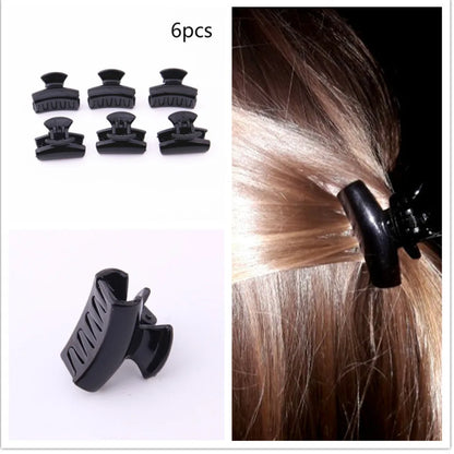 6 Pieces / Lot Fashion Hair Clip for Girls Mini Hair Claws High Quality Abs Plastic Crab for Hair Accessories Fresh Material