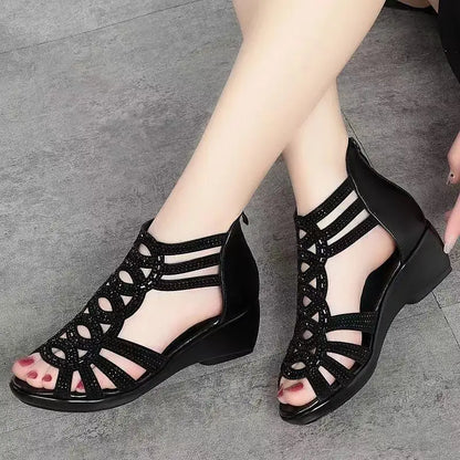 Real Soft Leather Roman Sandals Women&