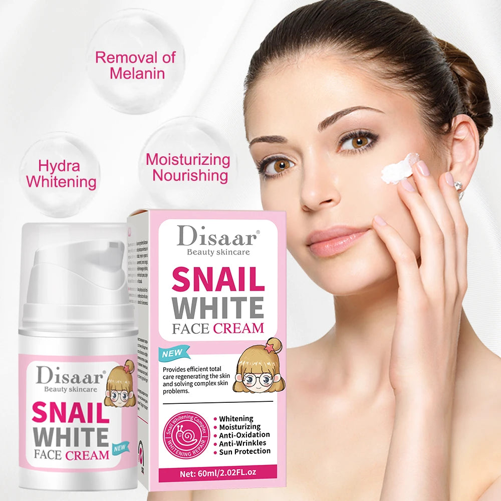 60ml Snail Collagen Face Day Cream Sun Protection Whiten Brighten Beauty Face Cream Anti-wrinkles Moisturizing Skincare Emulsion