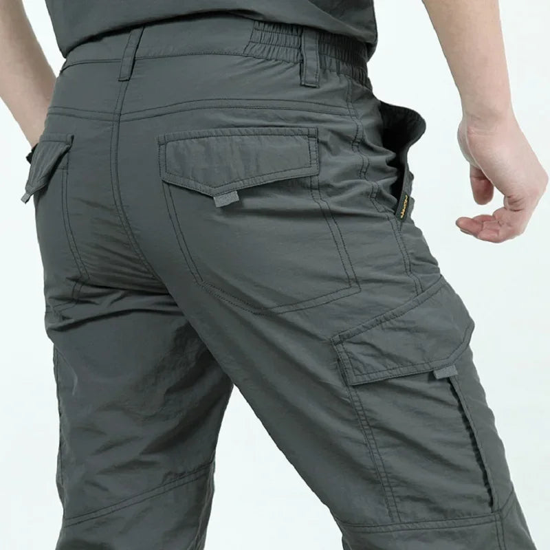 Quick Dry Casual Pants Men Summer Army Military thin Trousers Mens Tactical Cargo Pants Male lightweight Grey Blue Green