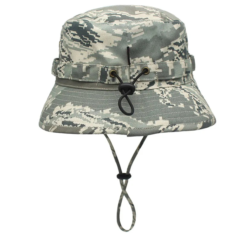 Outfly Digital Camouflage Army Hat Outdoor Camping Men Short Brim Hat Wholesale Sunscreen Bionic Jungle Hat Bucket Hat