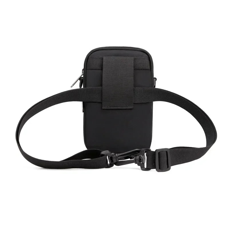 Fashion 3 Layers Men Small Shoulder Bag High Quality Durable Nylon Male Handbag Portable Messenger Bag Flap Mini Waist Bag