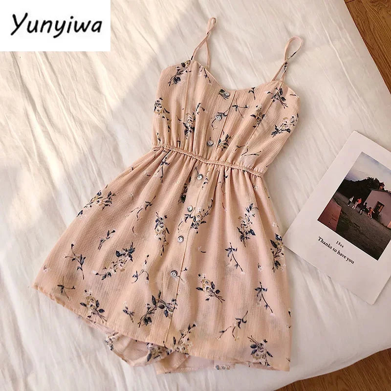 Sleeveless Floral Women Jumpsuits Summer Beach Wide Leg Overalls Fashion Korean Playsuits Bohemian Print Strap Rompers 150