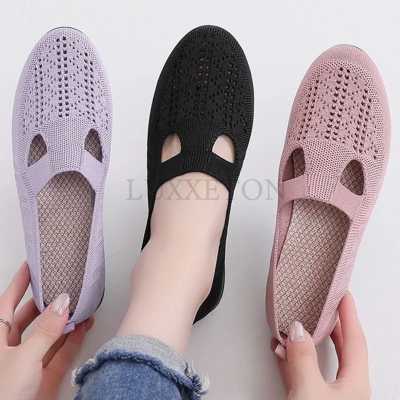 Women Vulcanized Shoes 2024 New Fashionable and Breathable Summer Flat Bottomed Casual Anti Slip Sports Comfortable Mesh Shoes