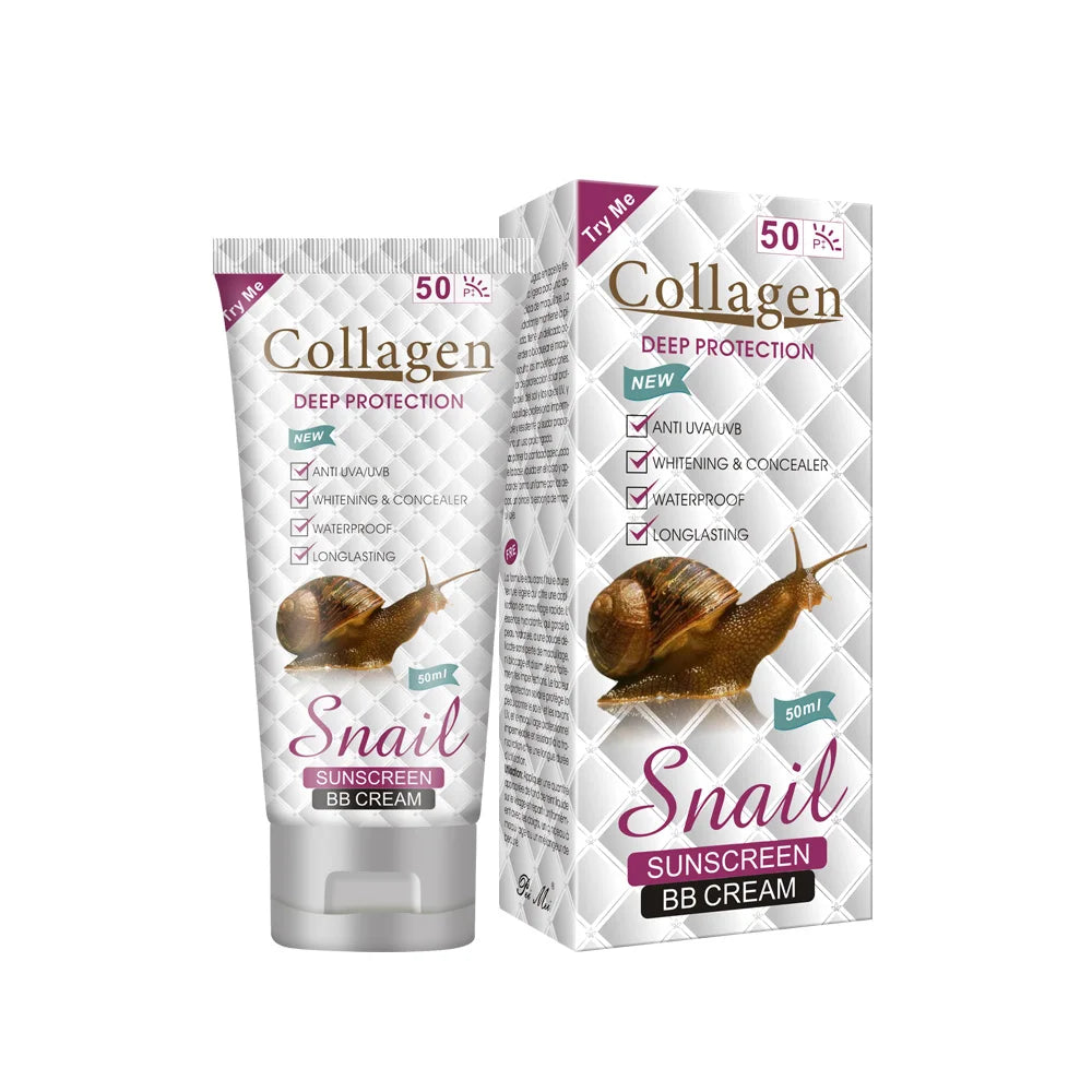 Snail Collagen Sunscreen BB Cream Refreshing  Sun Cream Moisturizing Long-lasting Skin Protective Sunblock