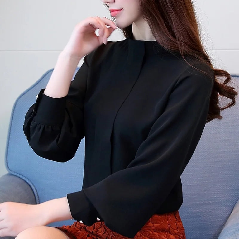 Tops Chiffon Blouse Womens Tops And Blouses Long Sleeve  Blouse Women Shirts Blusa Feminina Shirt Top Female A397