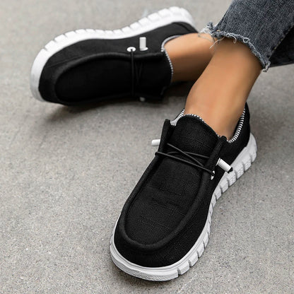 Casual Canvas Shoes for Women Ladies Loafers Breathable Slip-on Flats Female Vulcanized Shoes Driving  Walking Shoes