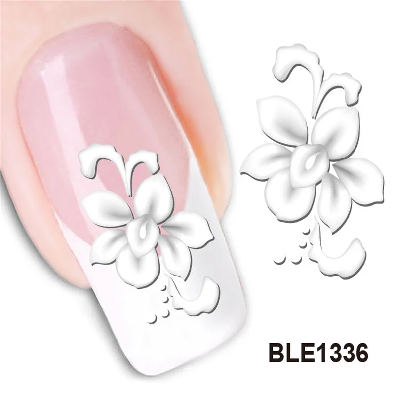 Waterproof Water Transfer Nails Art Sticker Beautiful Flower Design Girl And Women Manicure Tools Nail Wraps Decals Xf1013