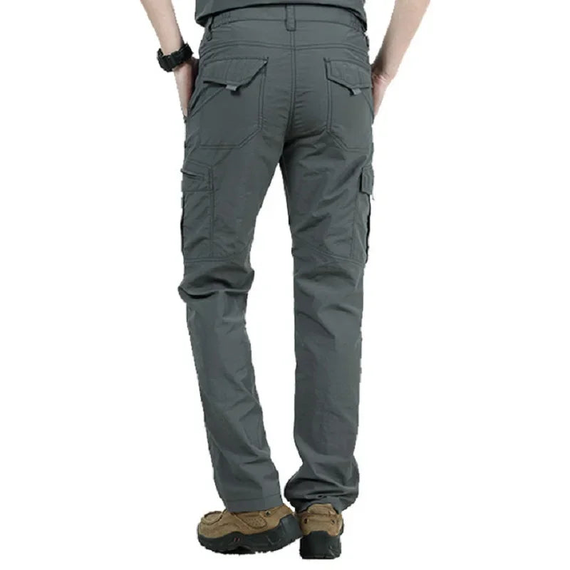 Quick Dry Casual Pants Men Summer Army Military thin Trousers Mens Tactical Cargo Pants Male lightweight Grey Blue Green