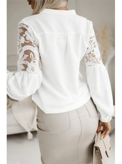 Autumn Long Sleeve White Shirt For Women Spring Fashion Elegant Women&