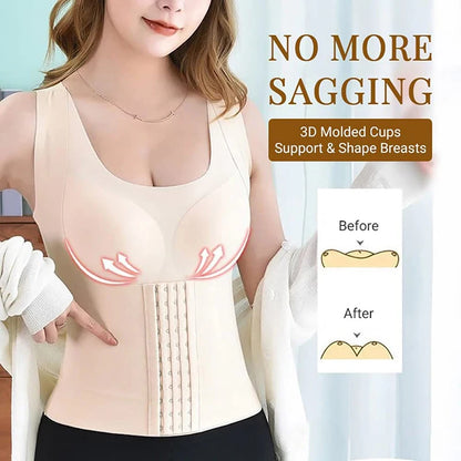 3-in-1 Waist Buttoned Bra Shapewear for Women Waist Shaper Women&