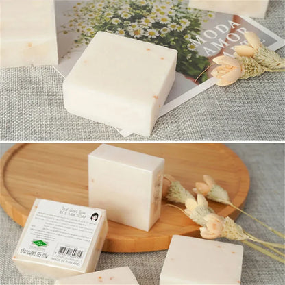 Thailand Rice Soap 65g Original Thailand Handmade Soap Rice Milk Soap whitening soap goat milk soap Handmade soap for face