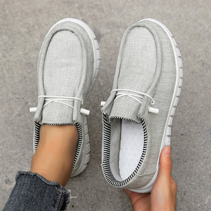 Casual Canvas Shoes for Women Ladies Loafers Breathable Slip-on Flats Female Vulcanized Shoes Driving  Walking Shoes