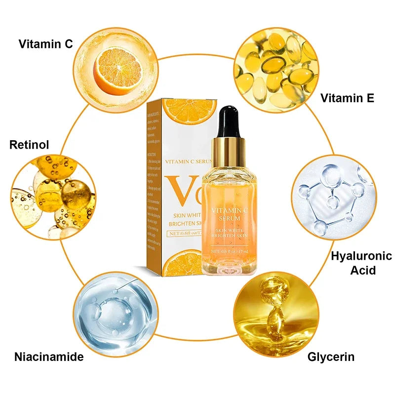 Vitamin C Remove Dark Spots Serum Whitening Freckles Fade Melanin Retinol Anti-wrinkle Essence Brightening Korean Skincare 2023