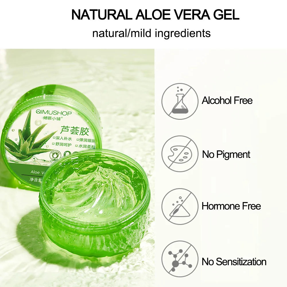 99% Aloe Vera Gel Moisturing Skin Face Cream Shrink Pores Day Cream Skincare Sleeping Mask Korean Skin Care Products  300g